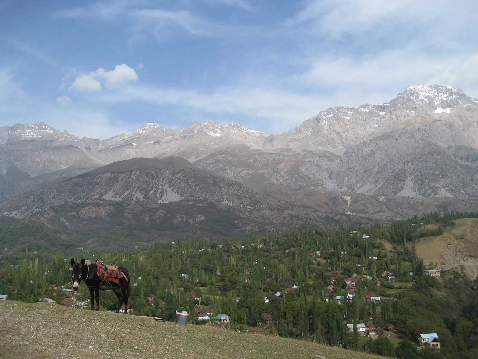 Waterfall above Arslanbob village in the walnut forest